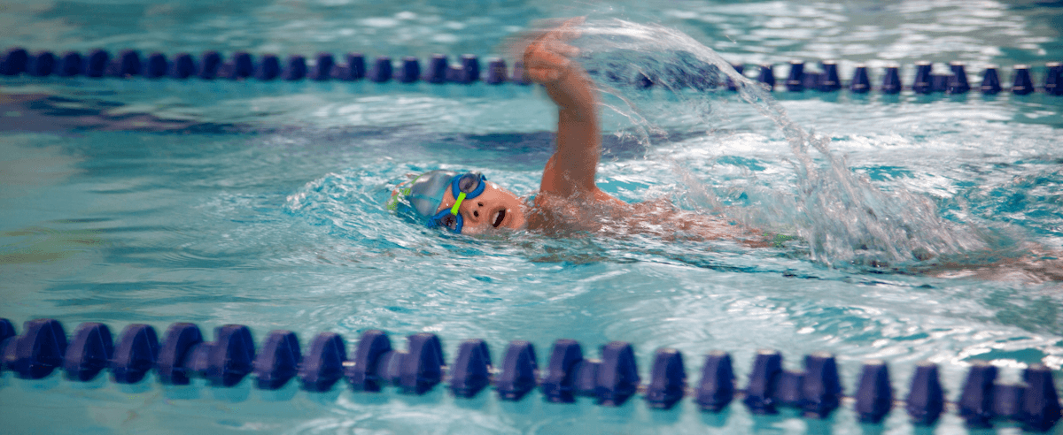child swimming